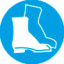 Знак M05 Работать в защитной обуви (пленка 200х200 мм)